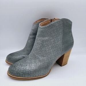 Fossil Leather Ankle Boots Blue-ish Teal